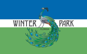 The official flag of Winter Park, Florida.